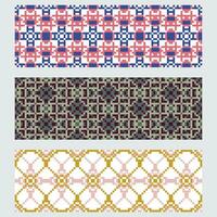 four different patterns with geometric shapes vector