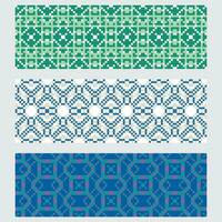 four different patterns with geometric shapes vector