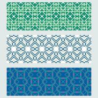 four different patterns with geometric shapes vector