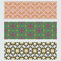 four different colored geometric patterns vector