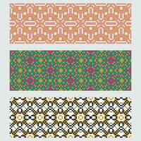 four different colored geometric patterns vector