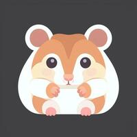 AI generated Cute Hamster Portrait Avatar Clip Art Gamer Icon Sticker Decoration Simple Background photo