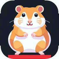 AI generated Cute Hamster Portrait Avatar Clip Art Gamer Icon Sticker Decoration Simple Background photo