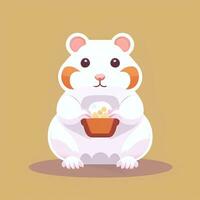 AI generated Cute Hamster Portrait Avatar Clip Art Gamer Icon Sticker Decoration Simple Background photo