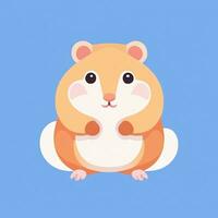 AI generated Cute Hamster Portrait Avatar Clip Art Gamer Icon Sticker Decoration Simple Background photo