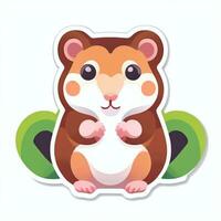 AI generated Cute Hamster Portrait Avatar Clip Art Gamer Icon Sticker Decoration Simple Background photo