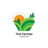 Farmer logo design template vector