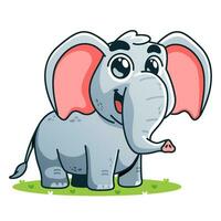 cute Elephant cartoon, animal alphabet cute cartoon vector