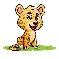 cute jaguar cartoon, animal alphabet cute cartoon vector