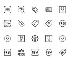 Discount tag code promotion icons set. coupon set, coupons, discount percentage, voucher, hot price qr. Flat vector icon for apps, ui and websites.Flat vector icon for apps, ui and websites.