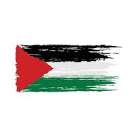 Flag of palestine brush paint style vector illustration.