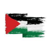 Flag of palestine brush paint style vector illustration.