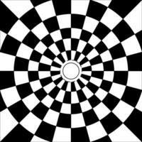 Dart board background, black and white spiral design pattern, abstract geometric art background, tile, vector illustration.