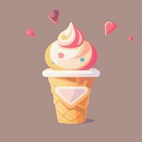 AI generated Ice Cream Icon Clip Art Sticker Decoration Simple Background photo