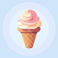 AI generated Ice Cream Icon Clip Art Sticker Decoration Simple Background photo