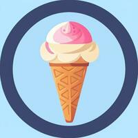 AI generated Ice Cream Icon Clip Art Sticker Decoration Simple Background photo