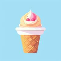 AI generated Ice Cream Icon Clip Art Sticker Decoration Simple Background photo