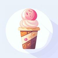 AI generated Ice Cream Icon Clip Art Sticker Decoration Simple Background photo