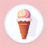 AI generated Ice Cream Icon Clip Art Sticker Decoration Simple Background photo