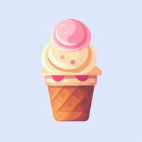 AI generated Ice Cream Icon Clip Art Sticker Decoration Simple Background photo