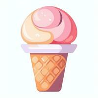 AI generated Ice Cream Icon Clip Art Sticker Decoration Simple Background photo