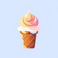 AI generated Ice Cream Icon Clip Art Sticker Decoration Simple Background photo