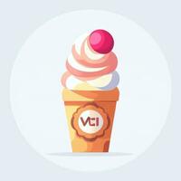 AI generated Ice Cream Icon Clip Art Sticker Decoration Simple Background photo