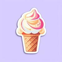 AI generated Ice Cream Icon Clip Art Sticker Decoration Simple Background photo