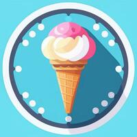 AI generated Ice Cream Icon Clip Art Sticker Decoration Simple Background photo