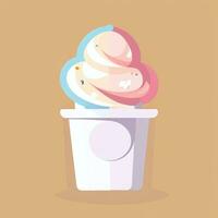 AI generated Ice Cream Icon Clip Art Sticker Decoration Simple Background photo