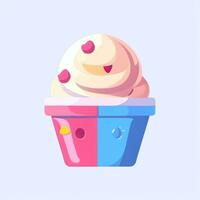 AI generated Ice Cream Icon Clip Art Sticker Decoration Simple Background photo