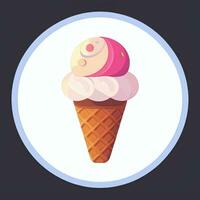 AI generated Ice Cream Icon Clip Art Sticker Decoration Simple Background photo