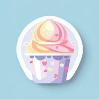 AI generated Ice Cream Icon Clip Art Sticker Decoration Simple Background photo