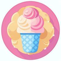 AI generated Ice Cream Icon Clip Art Sticker Decoration Simple Background photo