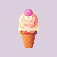 AI generated Ice Cream Icon Clip Art Sticker Decoration Simple Background photo