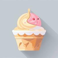 AI generated Ice Cream Icon Clip Art Sticker Decoration Simple Background photo