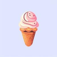 AI generated Ice Cream Icon Clip Art Sticker Decoration Simple Background photo