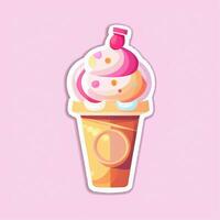 AI generated Ice Cream Icon Clip Art Sticker Decoration Simple Background photo