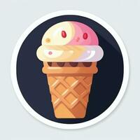 AI generated Ice Cream Icon Clip Art Sticker Decoration Simple Background photo