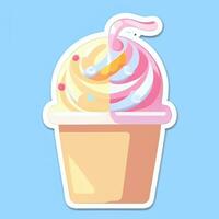 AI generated Ice Cream Icon Clip Art Sticker Decoration Simple Background photo