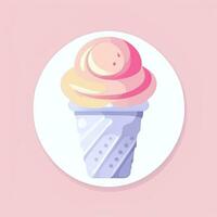 AI generated Ice Cream Icon Clip Art Sticker Decoration Simple Background photo