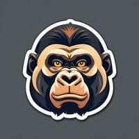 AI generated Gorilla Icon Avatar Gamer Clip Art Sticker Decoration Simple Background photo