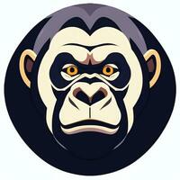 AI generated Gorilla Icon Avatar Gamer Clip Art Sticker Decoration Simple Background photo