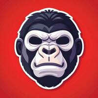 AI generated Gorilla Icon Avatar Gamer Clip Art Sticker Decoration Simple Background photo