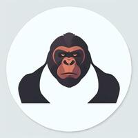 AI generated Gorilla Icon Avatar Gamer Clip Art Sticker Decoration Simple Background photo