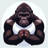 AI generated Gorilla Icon Avatar Gamer Clip Art Sticker Decoration Simple Background photo