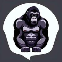 AI generated Gorilla Icon Avatar Gamer Clip Art Sticker Decoration Simple Background photo