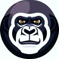 AI generated Gorilla Icon Avatar Gamer Clip Art Sticker Decoration Simple Background photo