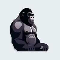 AI generated Gorilla Icon Avatar Gamer Clip Art Sticker Decoration Simple Background photo