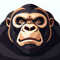 AI generated Gorilla Icon Avatar Gamer Clip Art Sticker Decoration Simple Background photo